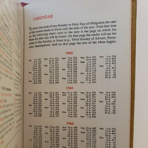 The Catholic Missal Mid Century Gold Hardcover Holy Liturgy Devotion Prayers 60s - Picture 11 of 12